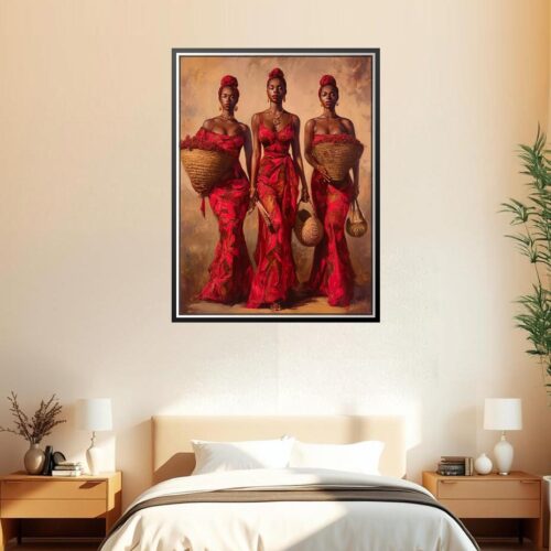 Realism African Beauties Poster – Grace and Strength in Red | Perfect Gift picture