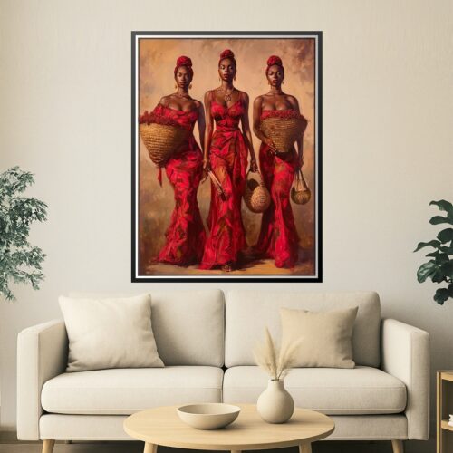 Realism African Beauties Poster – Grace and Strength in Red | Perfect Gift picture
