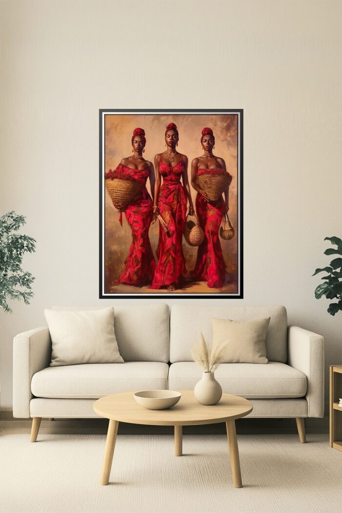 Realism African Beauties Poster – Grace and Strength in Red | Perfect Gift picture