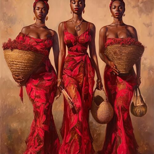 Realism African Beauties Poster – Grace and Strength in Red | Perfect Gift picture