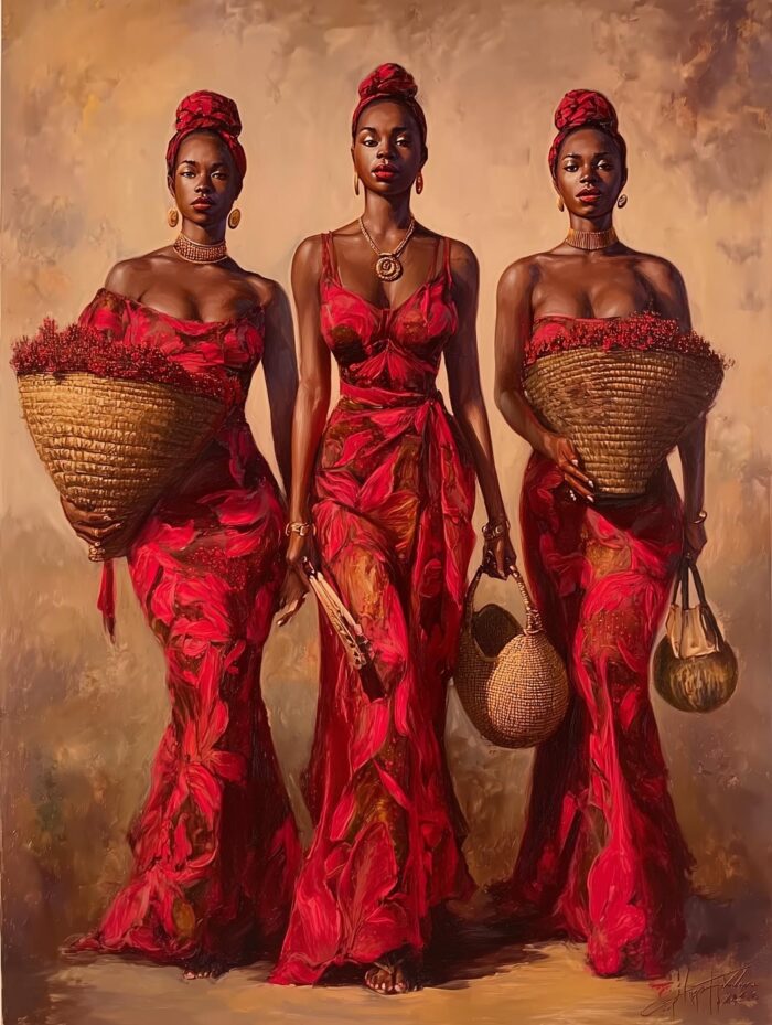 Realism African Beauties Poster – Grace and Strength in Red | Perfect Gift picture