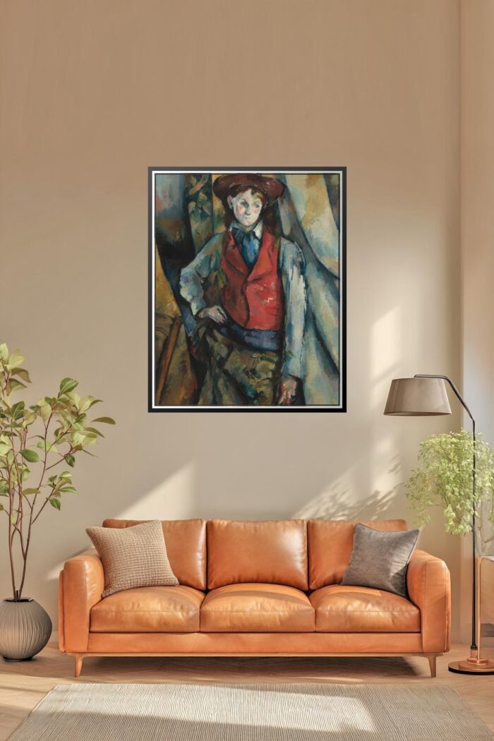 Boy in Red Vest by Paul Cézanne – Post-Impressionist Portrait Art Print picture