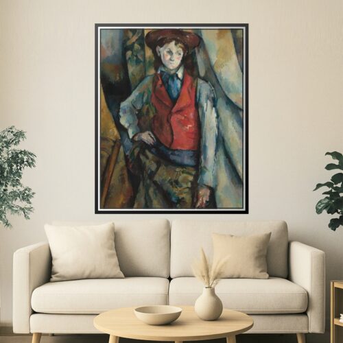 Boy in Red Vest by Paul Cézanne – Post-Impressionist Portrait Art Print picture