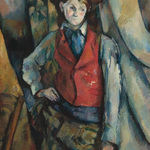 Boy in Red Vest by Paul Cézanne – Post-Impressionist Portrait Art Print picture