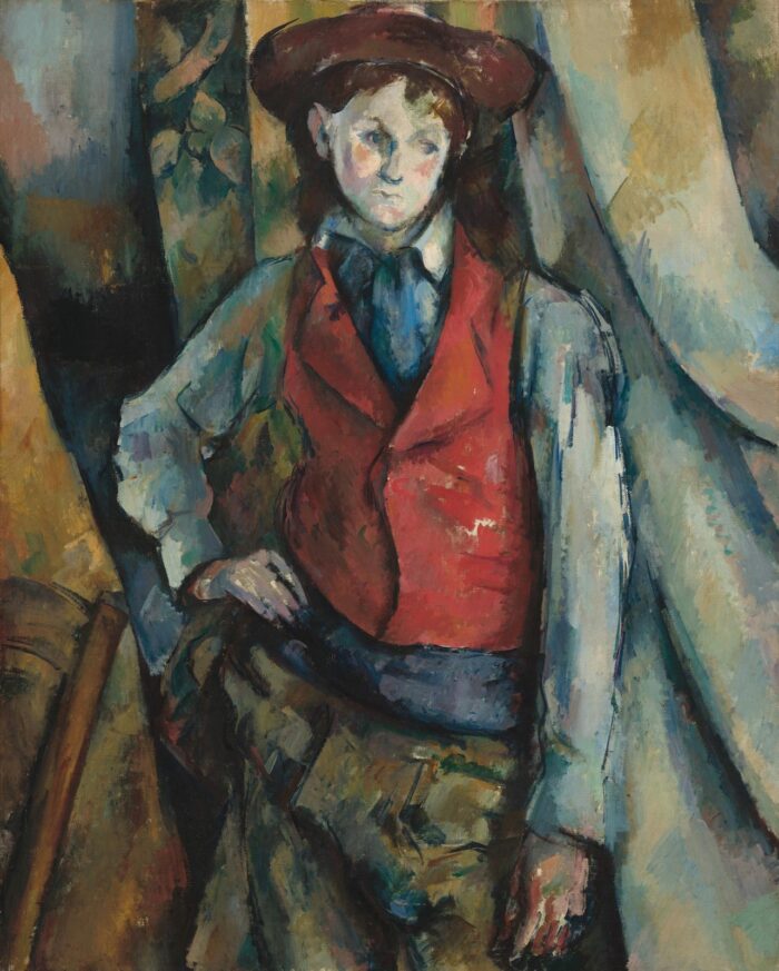Boy in Red Vest by Paul Cézanne – Post-Impressionist Portrait Art Print picture