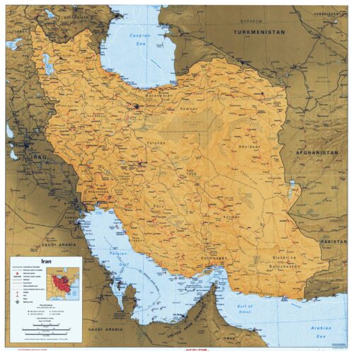 Political Map of Iran – Detailed Geographic Wall Art Print picture