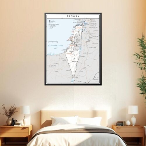 Modern Political Map of Israel – Detailed Middle East Geography Poster picture