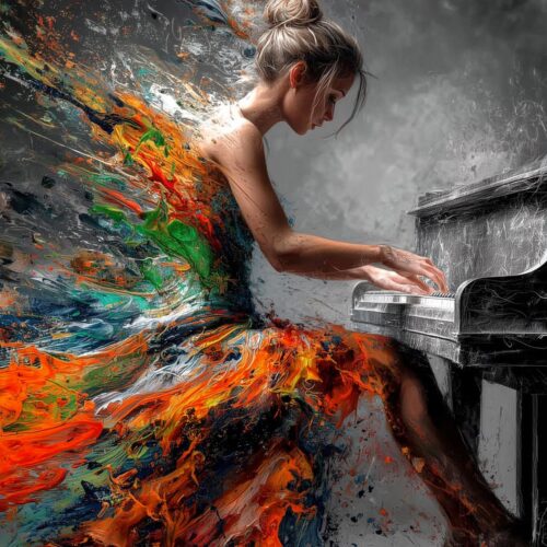 Abstract Pianist Poster – Symphony of Color & Emotion | Perfect Gift picture