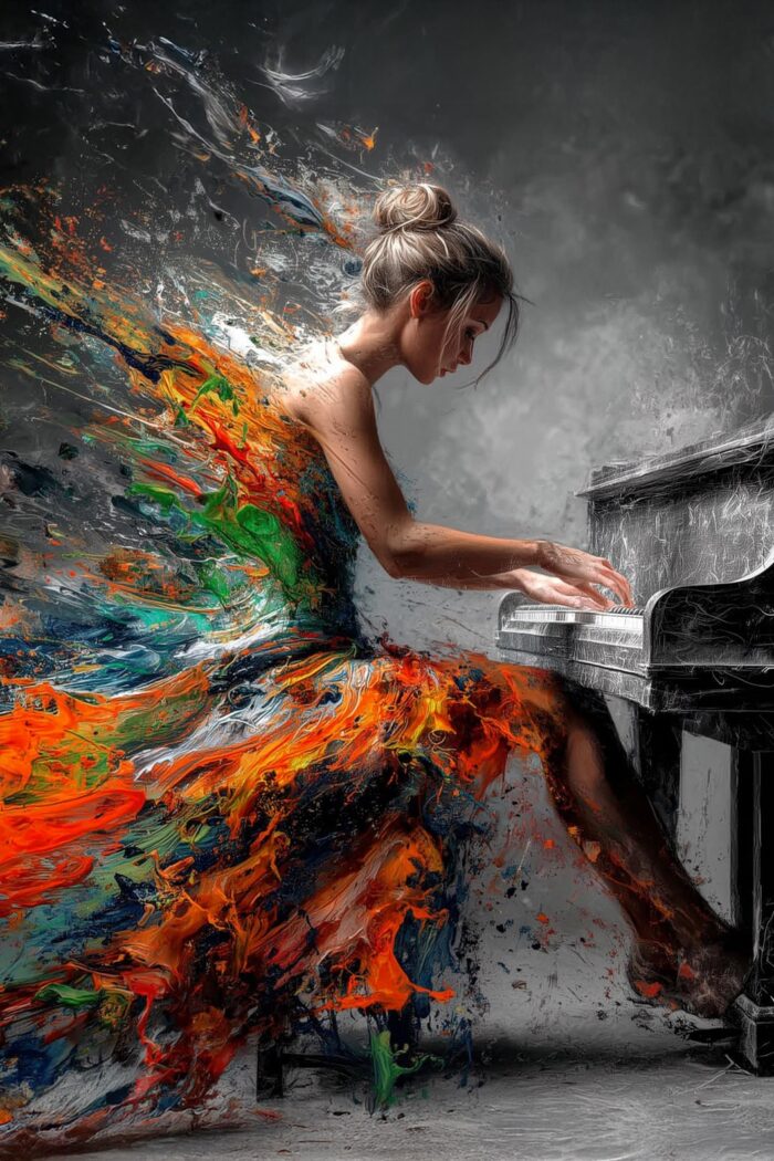 Abstract Pianist Poster – Symphony of Color & Emotion | Perfect Gift picture
