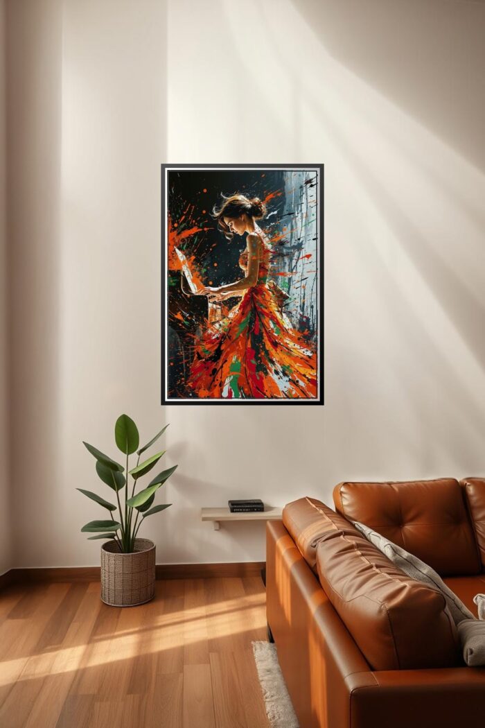 Abstract Piano Muse Poster – Explosion of Art & Passion | Perfect Gift picture