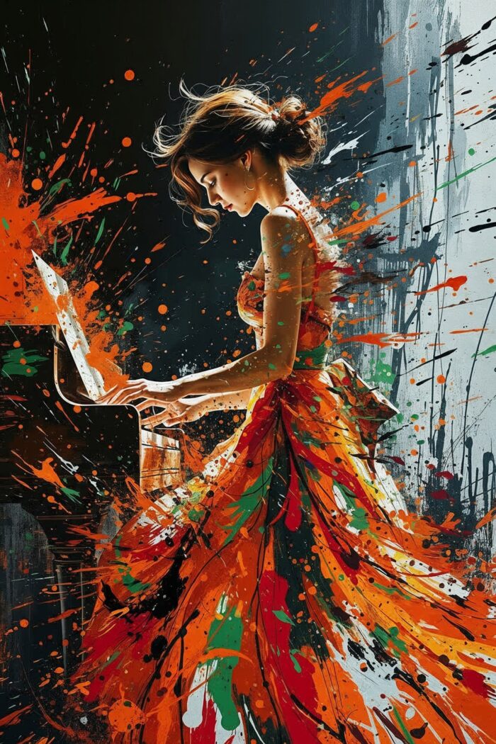 Abstract Piano Muse Poster – Explosion of Art & Passion | Perfect Gift picture