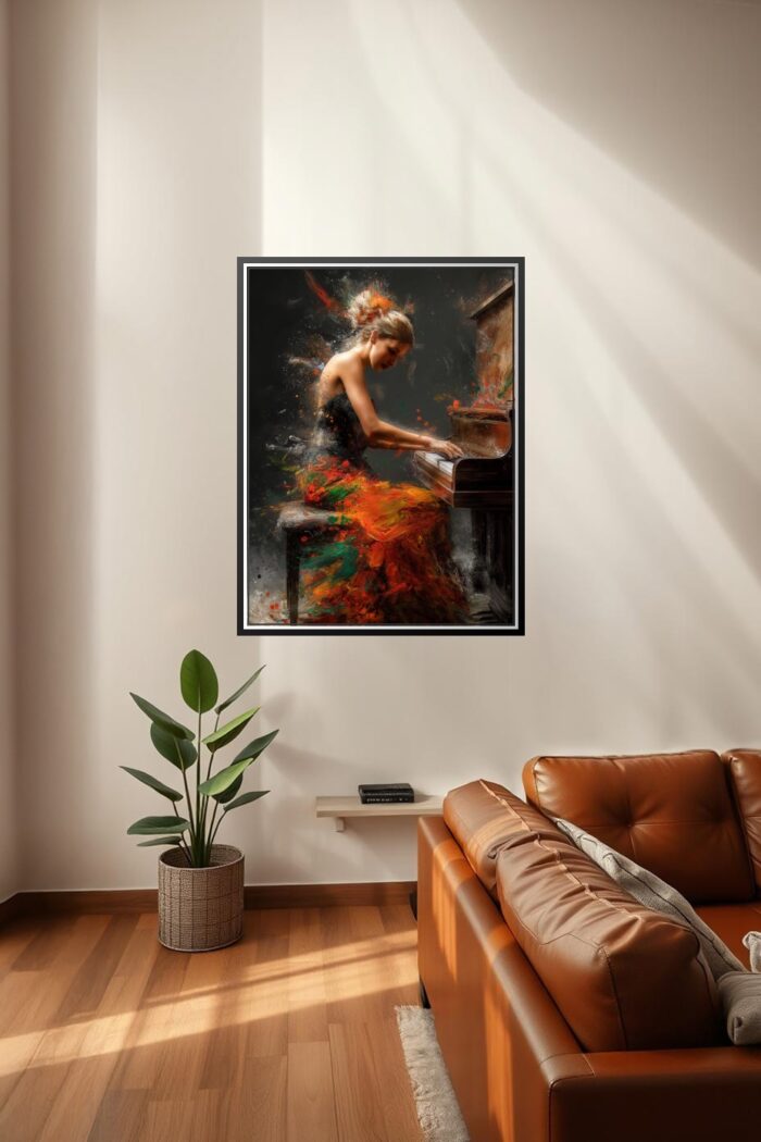 Abstract Expressionist Piano Art Print - Music in Motion picture