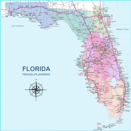 Florida Travel Planning Map Poster – Cartographic Art Style picture