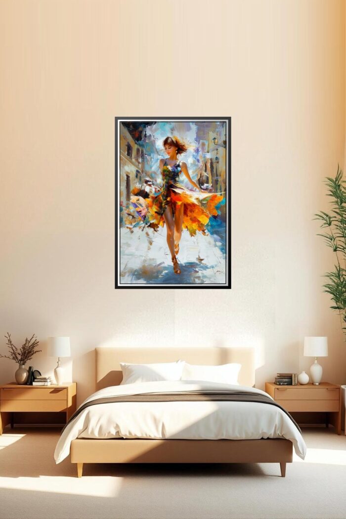 Impressionist Dancing Woman Poster – Colorful Street Art Painting picture