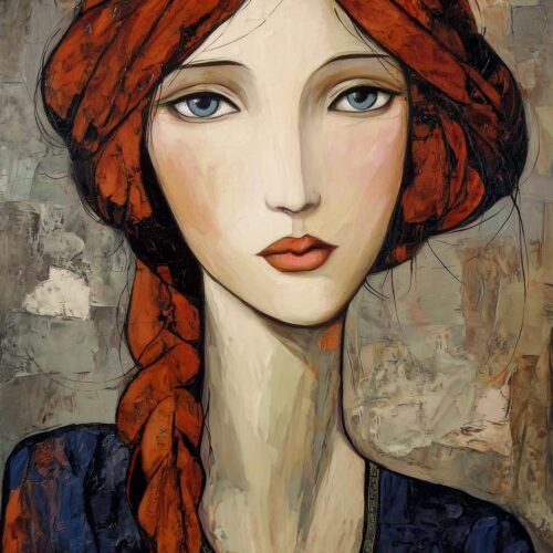 Modern Figurative Woman Portrait Poster – Graceful Beauty & Depth | Perfect Gift picture