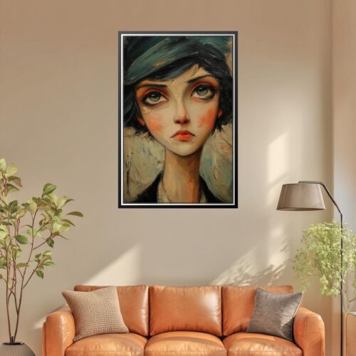 Contemporary Expressionist Portrait Print - Moody Woman picture