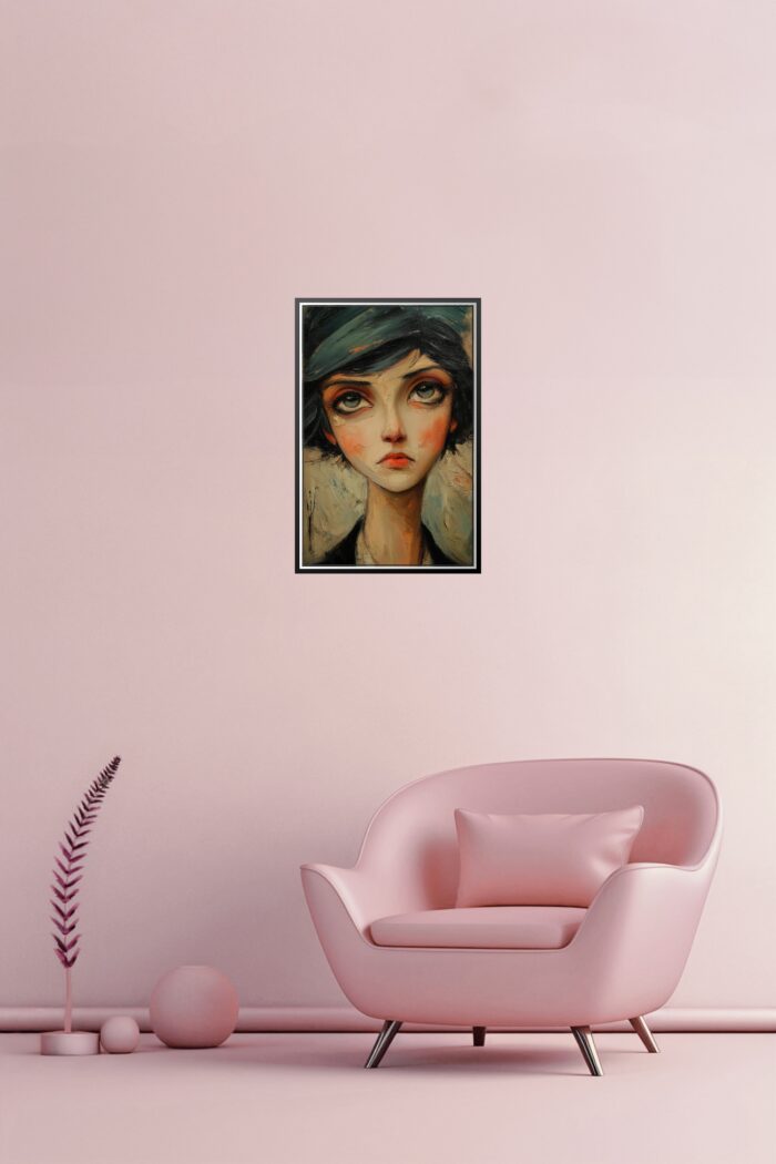 Contemporary Expressionist Portrait Print - Moody Woman picture