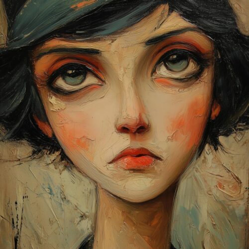Contemporary Expressionist Portrait Print - Moody Woman picture
