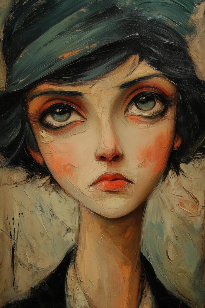 Contemporary Expressionist Portrait Print - Moody Woman picture