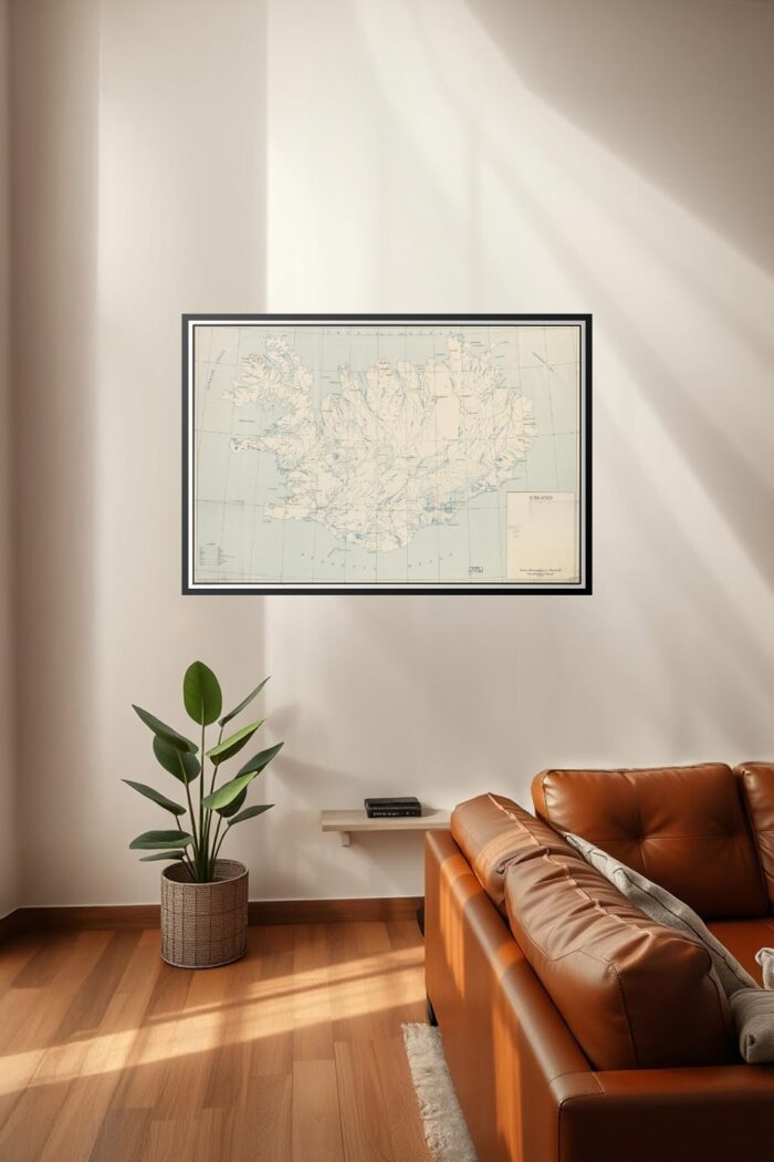 Vintage Map of Iceland Poster – Classic Nordic Cartography | Perfect Gift picture