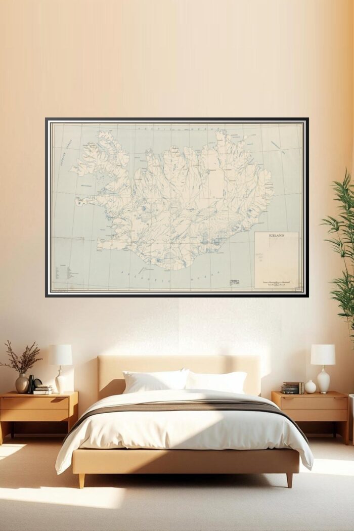 Vintage Map of Iceland Poster – Classic Nordic Cartography | Perfect Gift picture