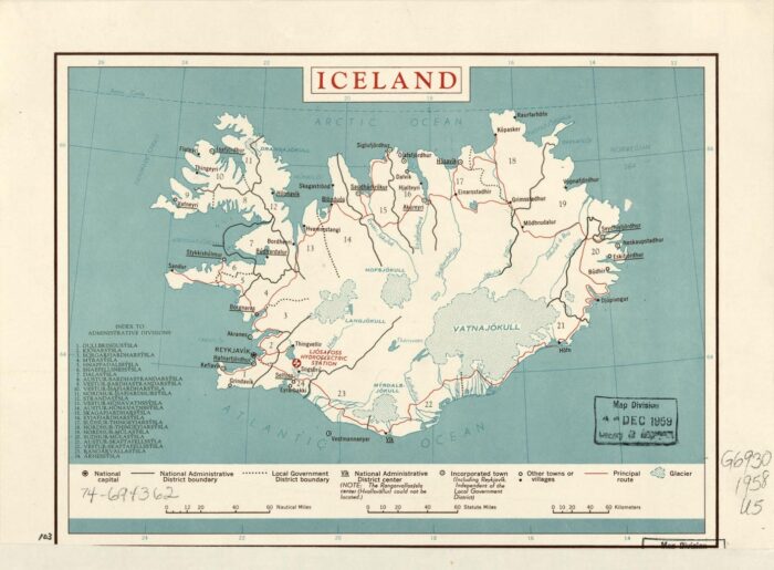 Vintage Iceland Map Poster – Mid-Century Nordic Charm | Perfect Gift picture