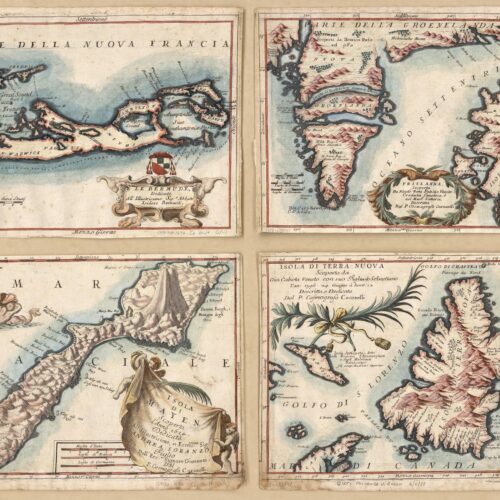 Antique Maritime Map Bermuda, Iceland, Jan Mayen Island, and Newfoundland | Perfect Gift picture