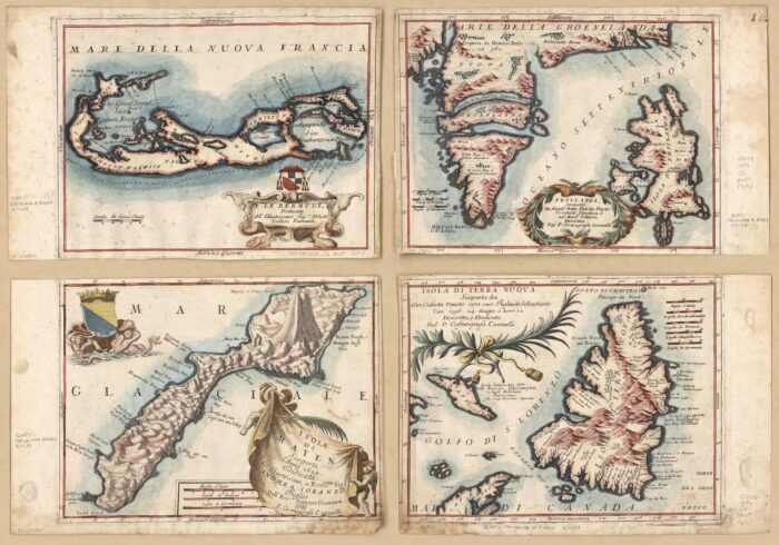 Antique Maritime Map Bermuda, Iceland, Jan Mayen Island, and Newfoundland | Perfect Gift picture