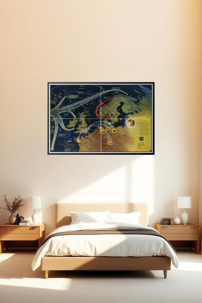 Vintage WWII North Sea Map Poster – Historic War Strategy Art | Perfect Gift picture