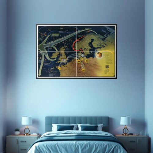 Vintage WWII North Sea Map Poster – Historic War Strategy Art | Perfect Gift picture