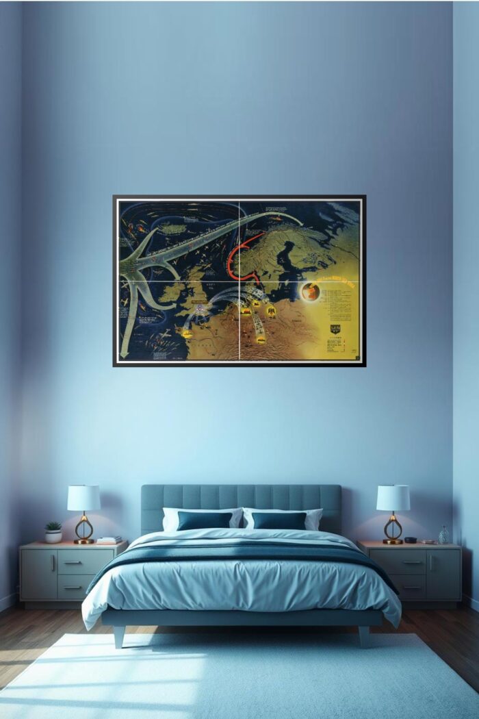 Vintage WWII North Sea Map Poster – Historic War Strategy Art | Perfect Gift picture