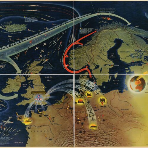 Vintage WWII North Sea Map Poster – Historic War Strategy Art | Perfect Gift picture