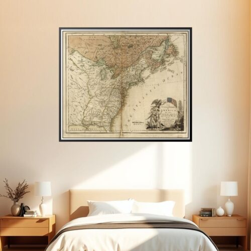 Antique 1783 United States Map Poster – Early America Cartography | Perfect Gift picture