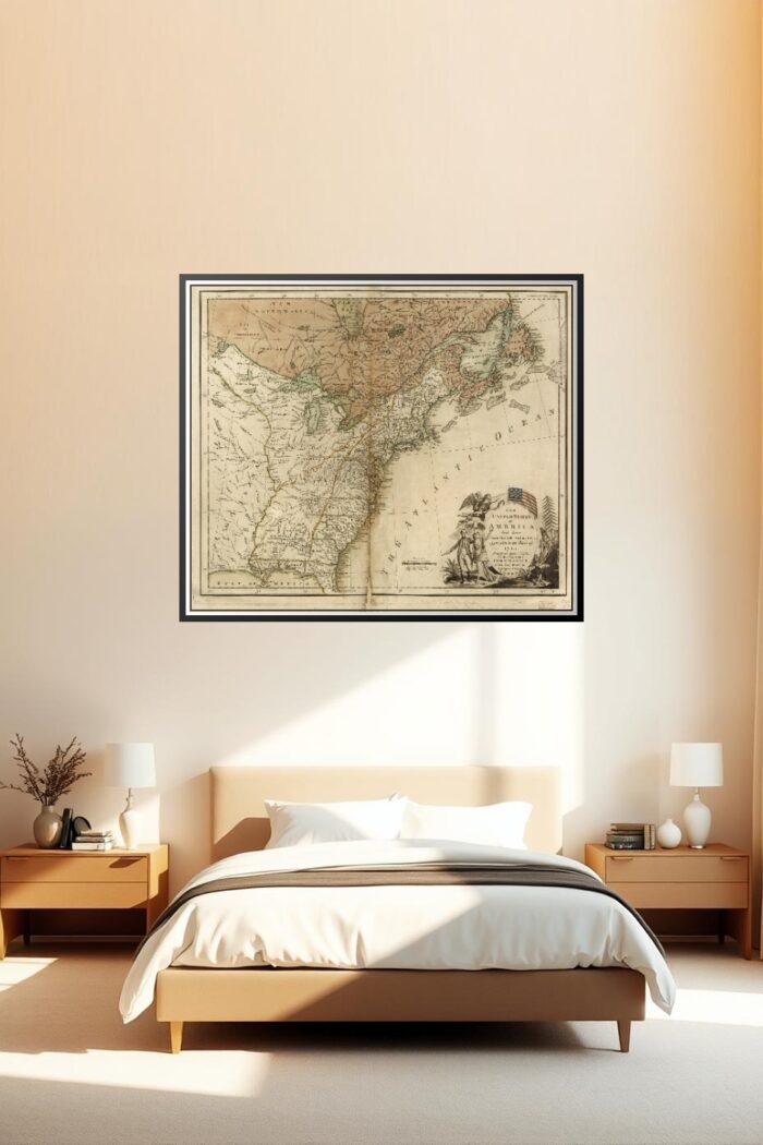 Antique 1783 United States Map Poster – Early America Cartography | Perfect Gift picture