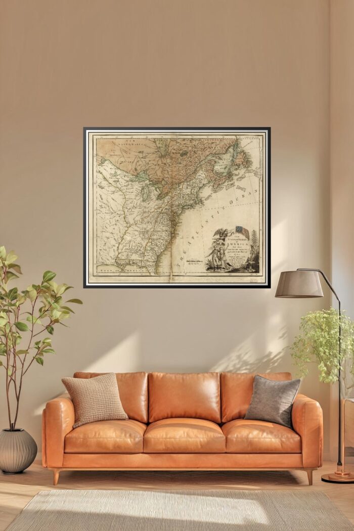 Antique 1783 United States Map Poster – Early America Cartography | Perfect Gift picture