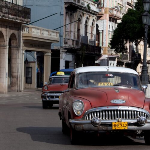 Vintage Havana Cars Poster – Classic Cuba Street Scene | Great Gift picture