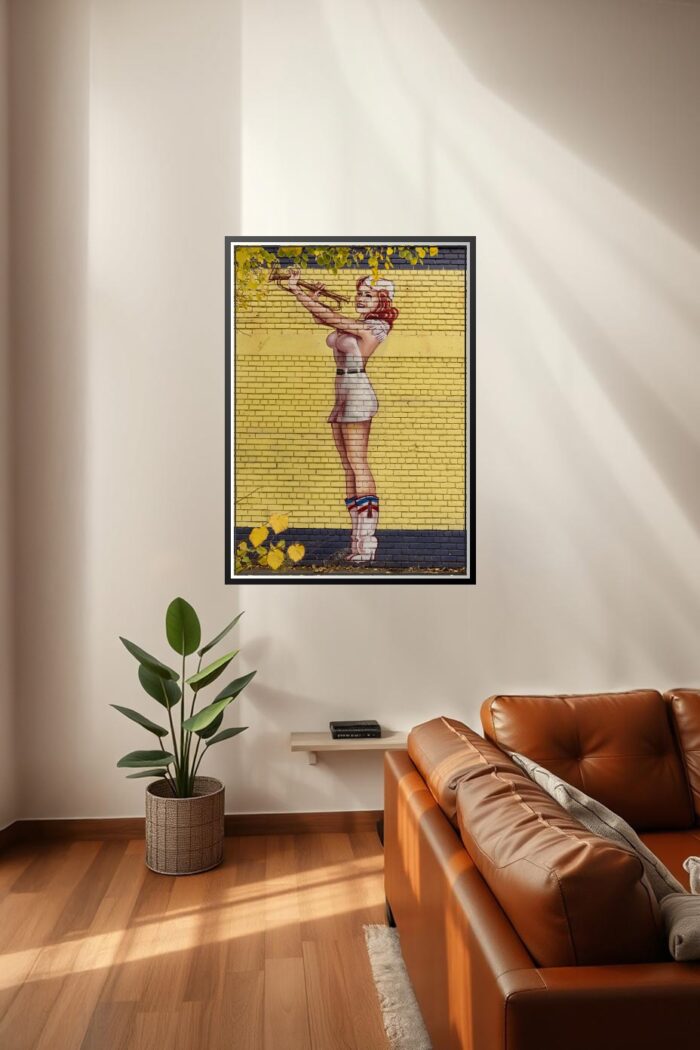 Vintage Pin-Up Mural Poster – Sacramento Street Art Charm | Great Gift picture