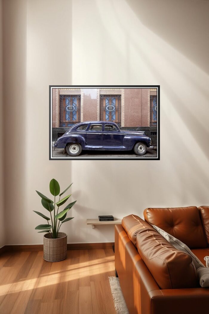 Vintage Car in Front of Bacardi Building Poster – Havana Heritage | Great Gift picture
