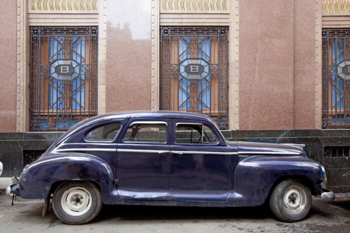 Vintage Car in Front of Bacardi Building Poster – Havana Heritage | Great Gift picture