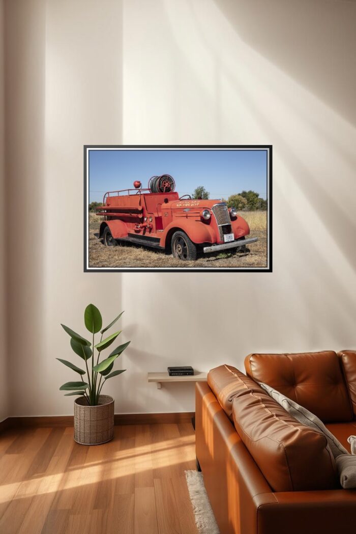 Vintage Fire Truck Poster – Ashland Volunteer Dept., Nebraska | Great Gift picture