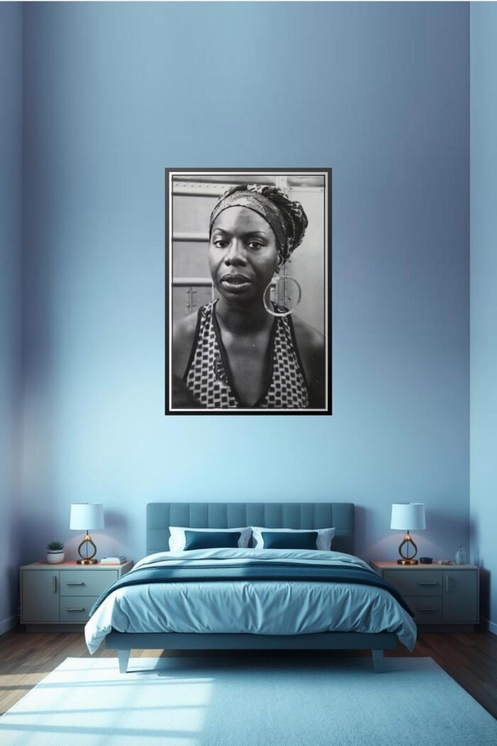 Vintage Nina Simone Poster – Soulful Black and White Icon Vibe | Great Gift picture