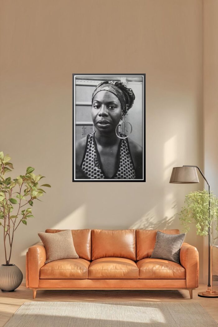 Vintage Nina Simone Poster – Soulful Black and White Icon Vibe | Great Gift picture