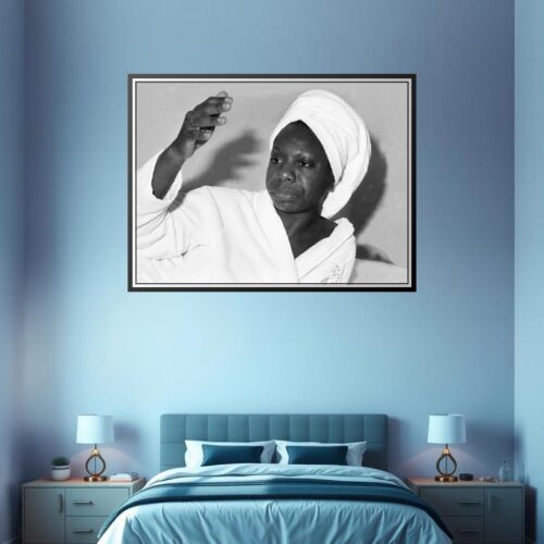 Vintage Nina Simone Poster – Elegant Black and White Portrait | Great Gift picture