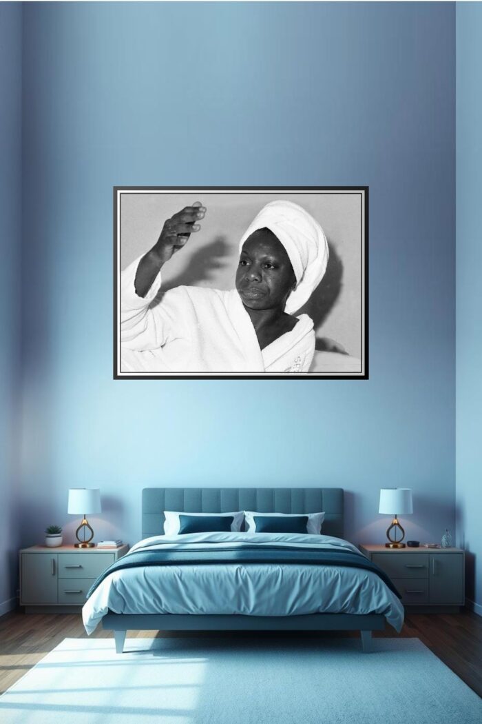 Vintage Nina Simone Poster – Elegant Black and White Portrait | Great Gift picture