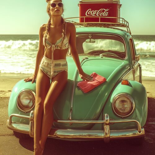 Retro Beach Girl Poster – Summer Vibes & Vintage Cool | Great Gift picture