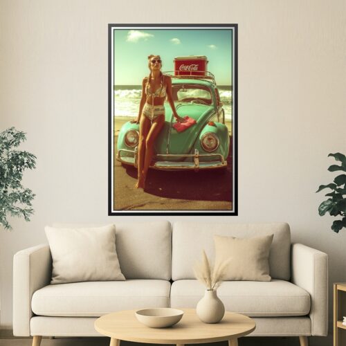 Retro Beach Girl Poster – Summer Vibes & Vintage Cool | Great Gift picture