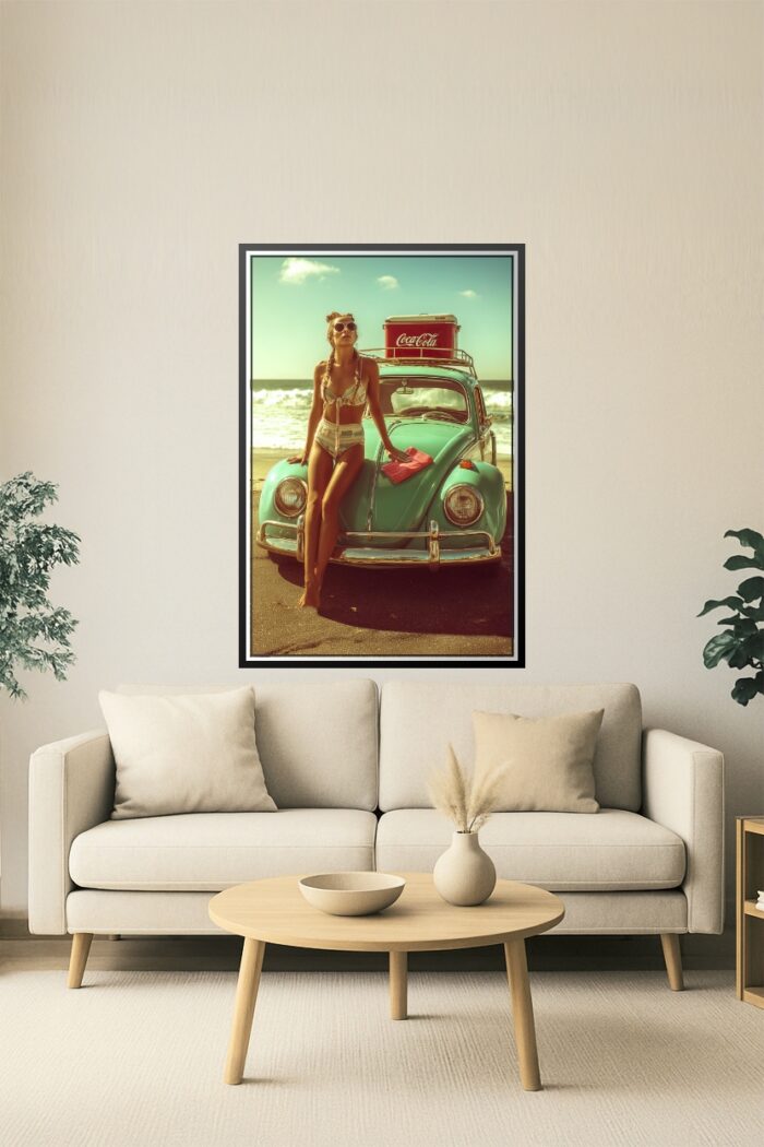 Retro Beach Girl Poster – Summer Vibes & Vintage Cool | Great Gift picture