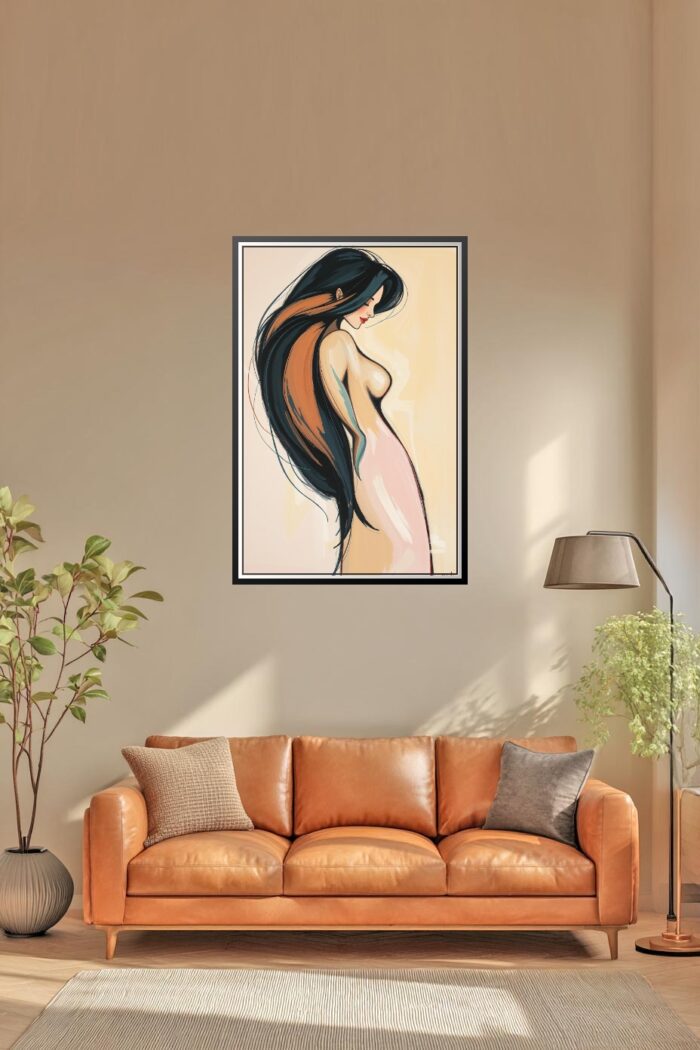 Contemporary Figurative Painting Print - Woman with Flowing Hair picture