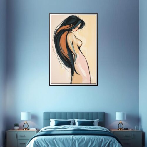 Contemporary Figurative Painting Print - Woman with Flowing Hair picture