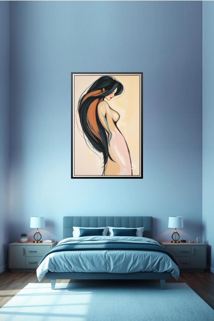 Contemporary Figurative Painting Print - Woman with Flowing Hair picture